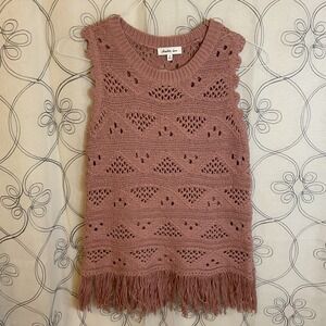 Another Love Bodhi Crochet Top Fringe Boho Beachy Coastal Cowgirl Cottage Small